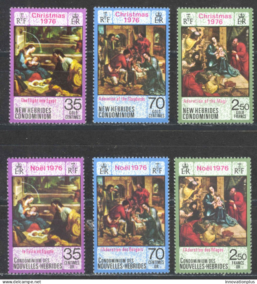 New Hebrides, Both Sc# Br 211-213 Fr 230-232 MNH 1976 Christmas - Collections, Lots & Séries