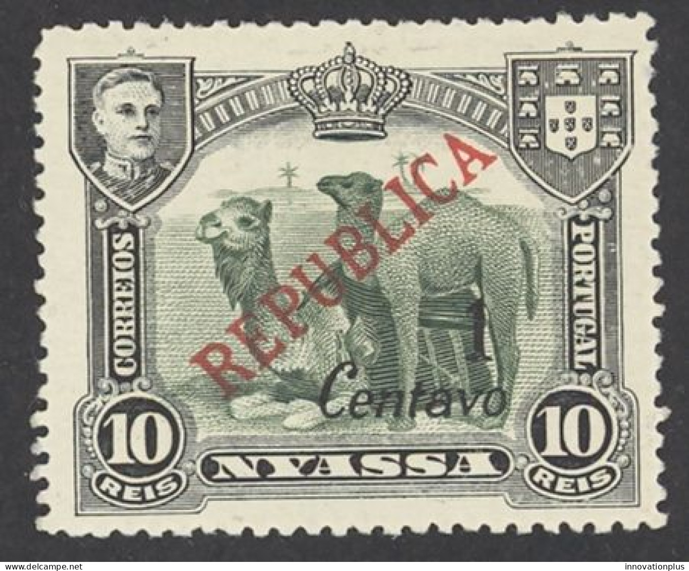 Nyassa Sc# 84 MH 1921 1c On 10r Lisbon Overprints - Nyasaland