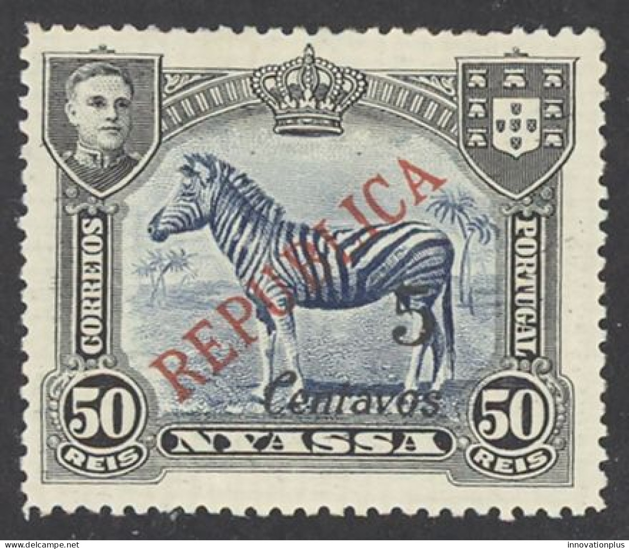 Nyassa Sc# 89 MH 1921 5c On 50r Lisbon Overprints - Nyassa