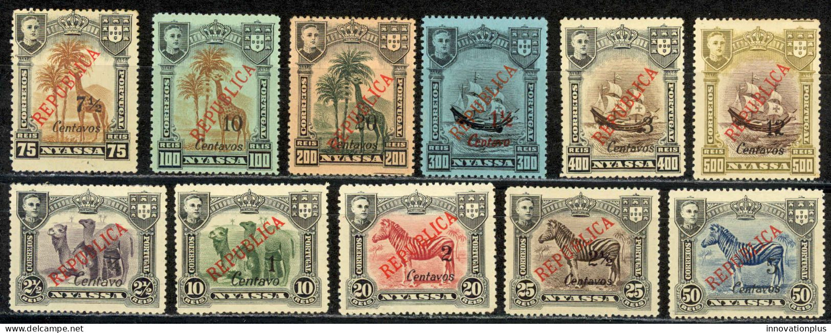 Nyassa Sc# 81-93 (no 1/2c) MH 1921 Lisbon Overprints - Nyasaland