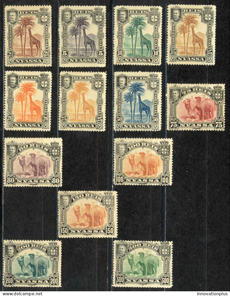 Nyassa Sc# 26-38 MH 1901 Camels & Giraffe - Nyassaland