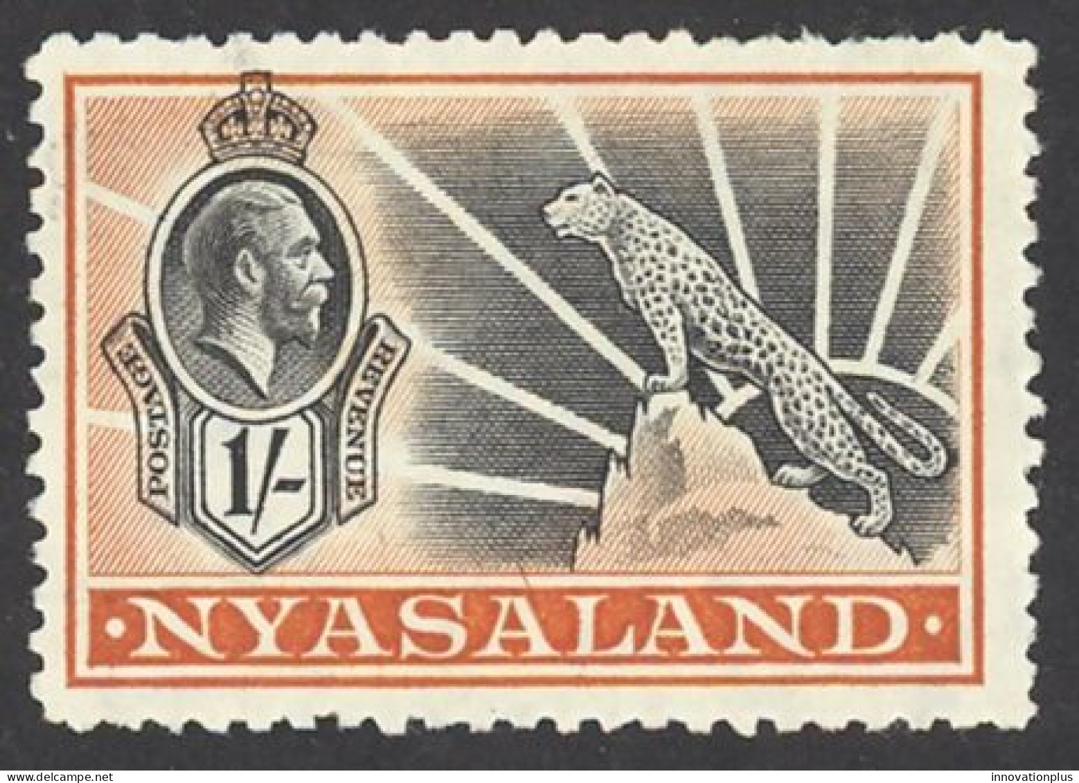 Nyasaland Protectorate Sc# 46 MH 1934-1935 1sh King George V & Leopard - Nyasaland (1907-1953)