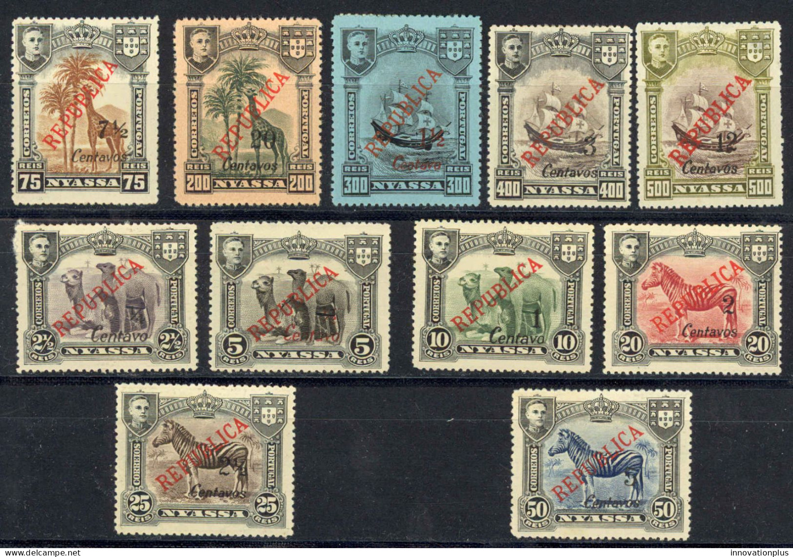 Nyassa Sc# 94-105 MH (a) 1921 London Overprints - Nyasaland