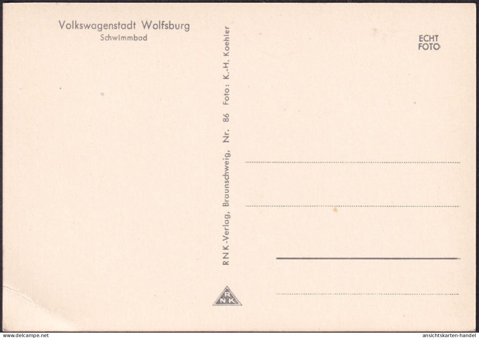 AK Wolfsburg, Schwimmbad, Sprungturm, Volkswagenstadt, Ungelaufen - Wolfsburg