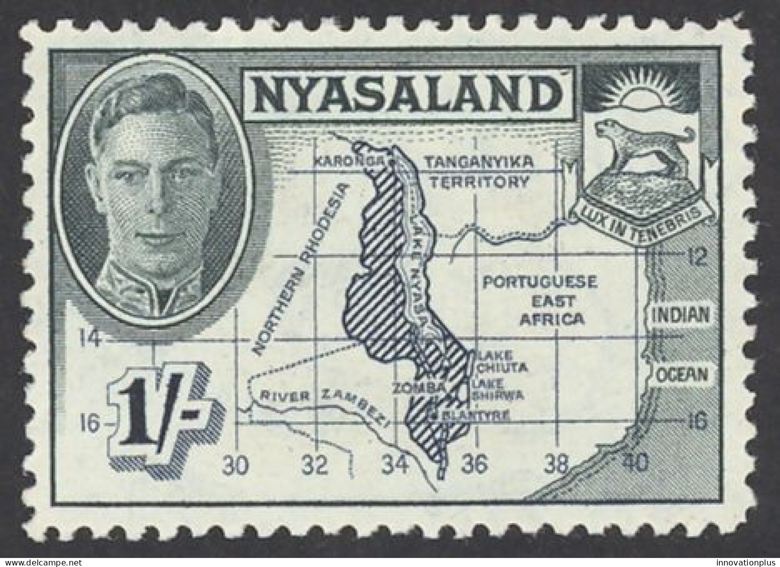 Nyasaland Protectorate Sc# 76 MH 1945 1sh King George VI Definitives - Nyasaland (1907-1953)