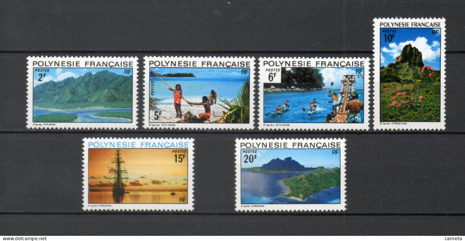 POLYNESIE  N°  97 à 102   NEUFS SANS CHARNIERE COTE  20.00€    BATEAUX PAYSAGE - Ongebruikt