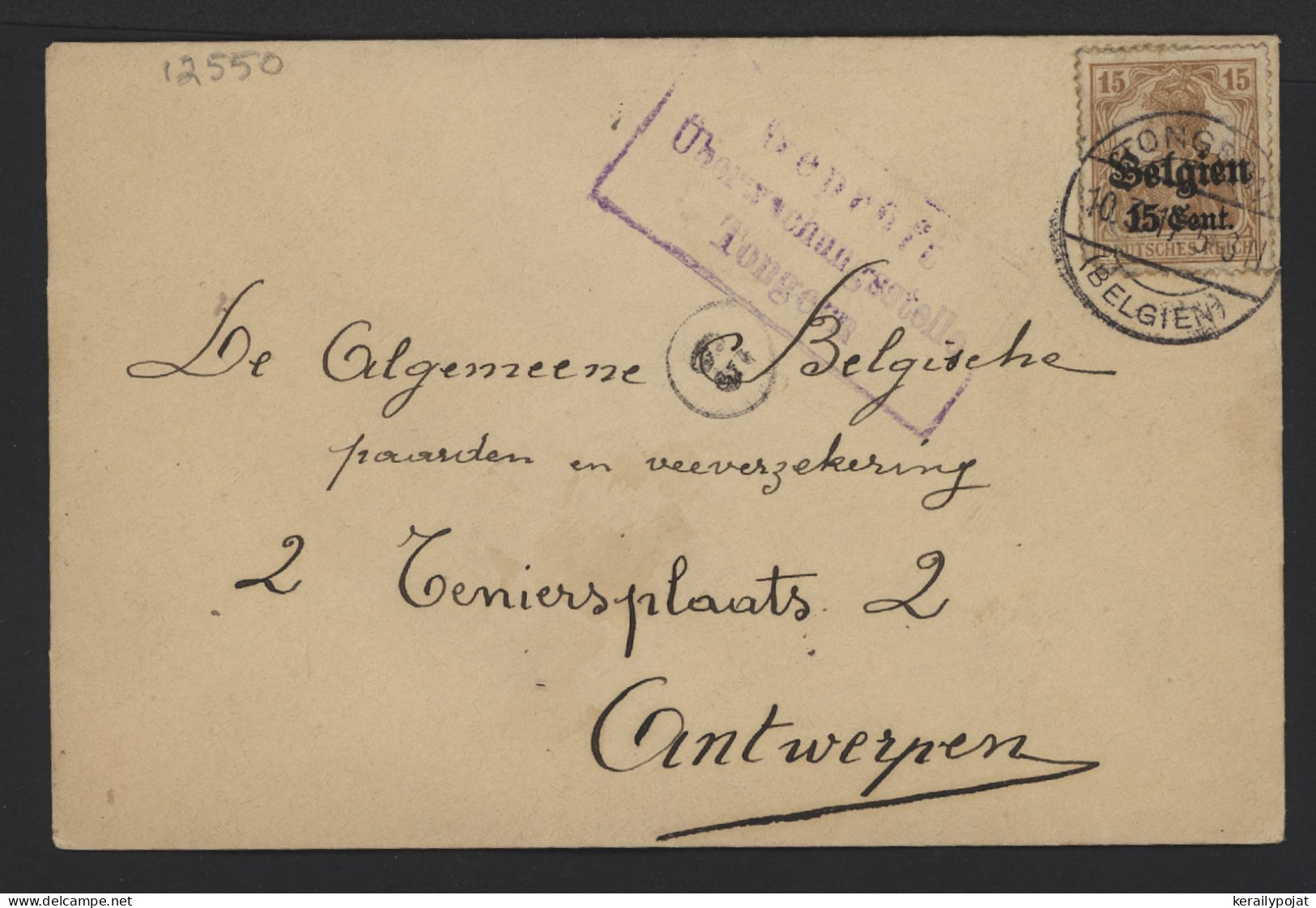 Germany Belgium 1917 Tongern Cover To Antwerpen__(12550) - OC38/54 Belgian Occupation In Germany