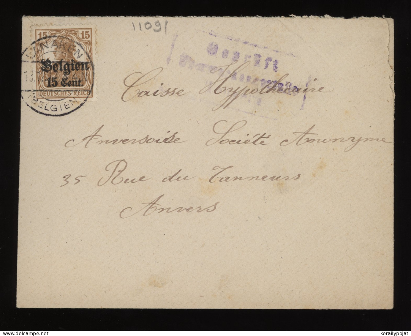 Germany Belgium 1917 Lanaken Cover To Anvers__(11091) - OC38/54 Belgische Besetzung In Deutschland