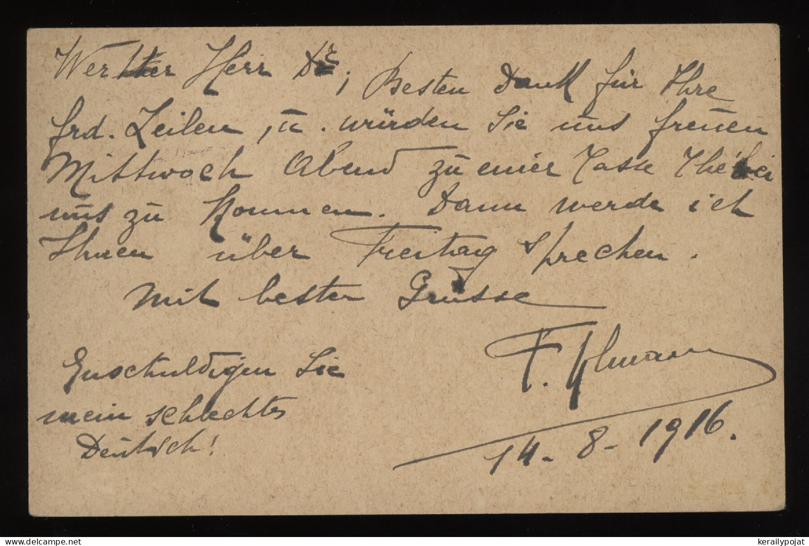 Germany Belgium 1916 Brussels Stationery Card__(11089) - OC38/54 Belgian Occupation In Germany