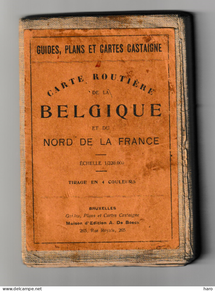 Carte Routière CASTAIGNE De La BELGIQUE Ed. A De Boeck -  Toilée (B334) - Roadmaps
