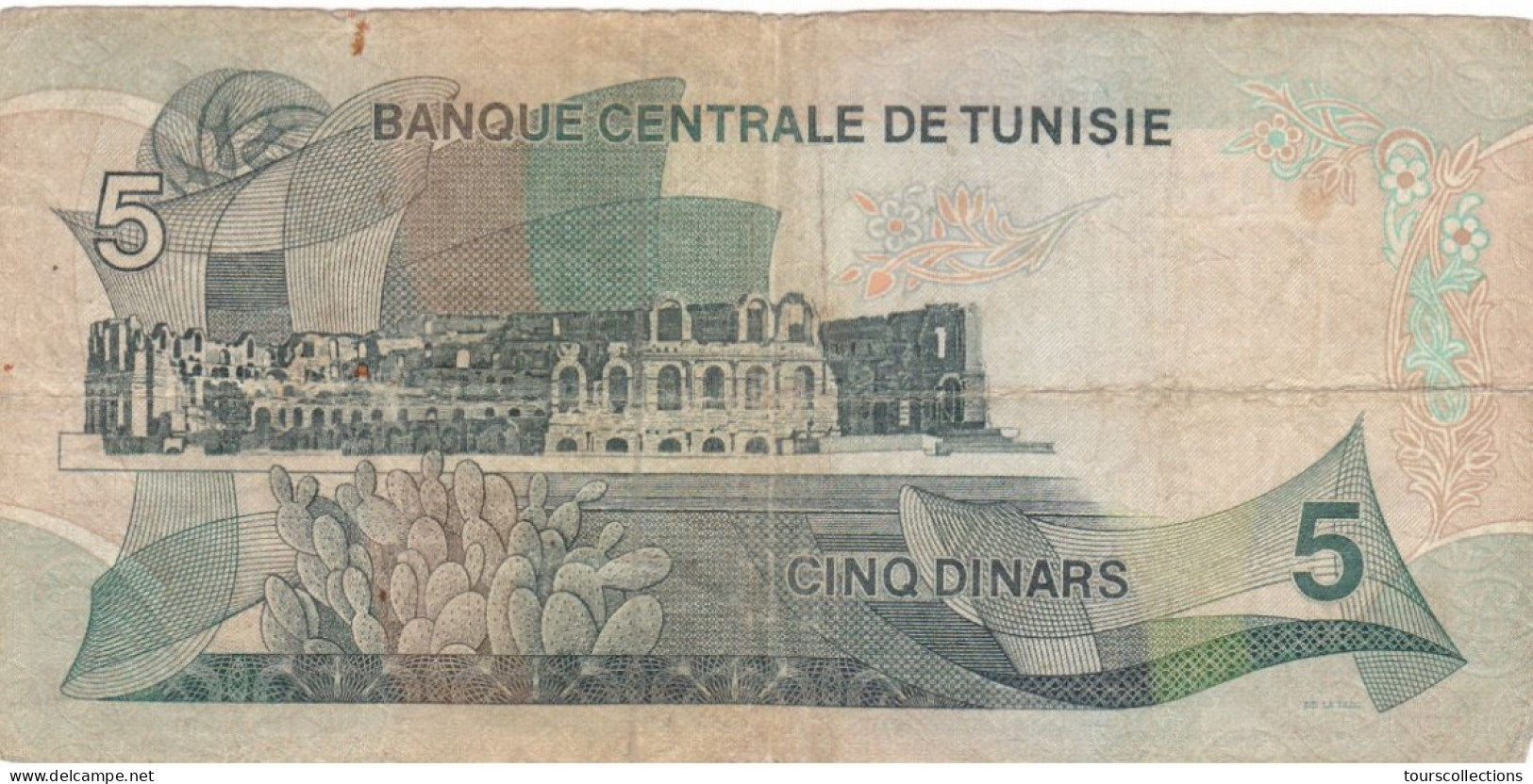 TUNISIE - Billet De 1972 De 5 Dinars - Bourguiba - P68 - Tunisia