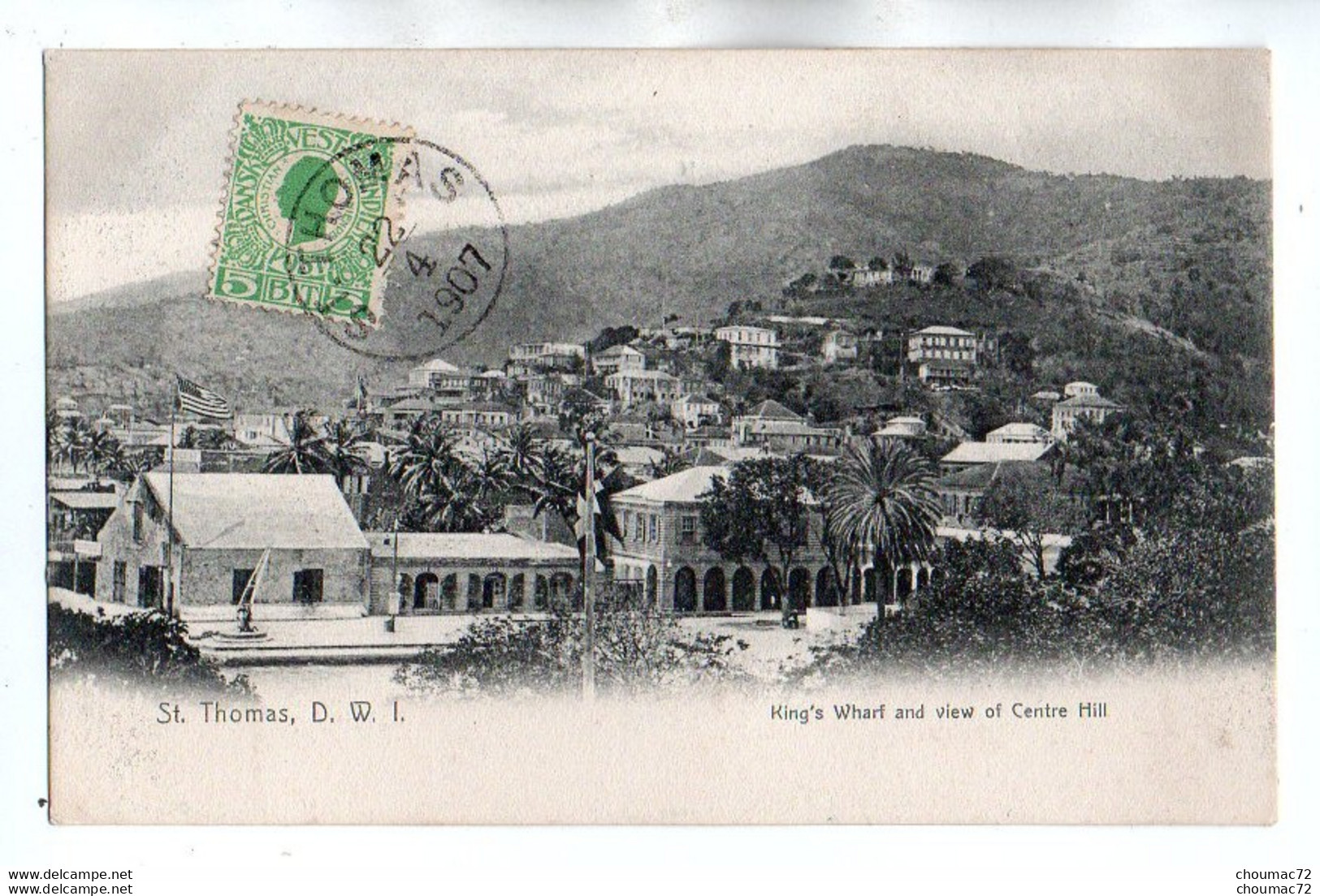014 Danish West Indies, St Thomas WI, Lightbourn's Serie No 9, King's And View Of Centre Hill - Virgin Islands, US