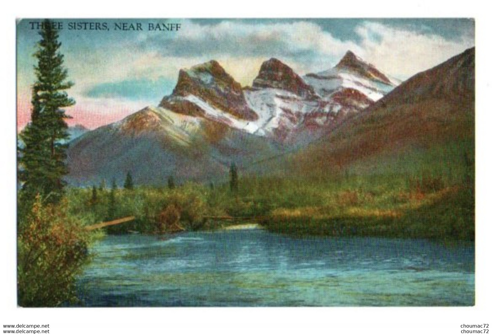 (Canada) Alberta 028, Banff, Byron Harmon, Three Sisters Near NBnff - Banff