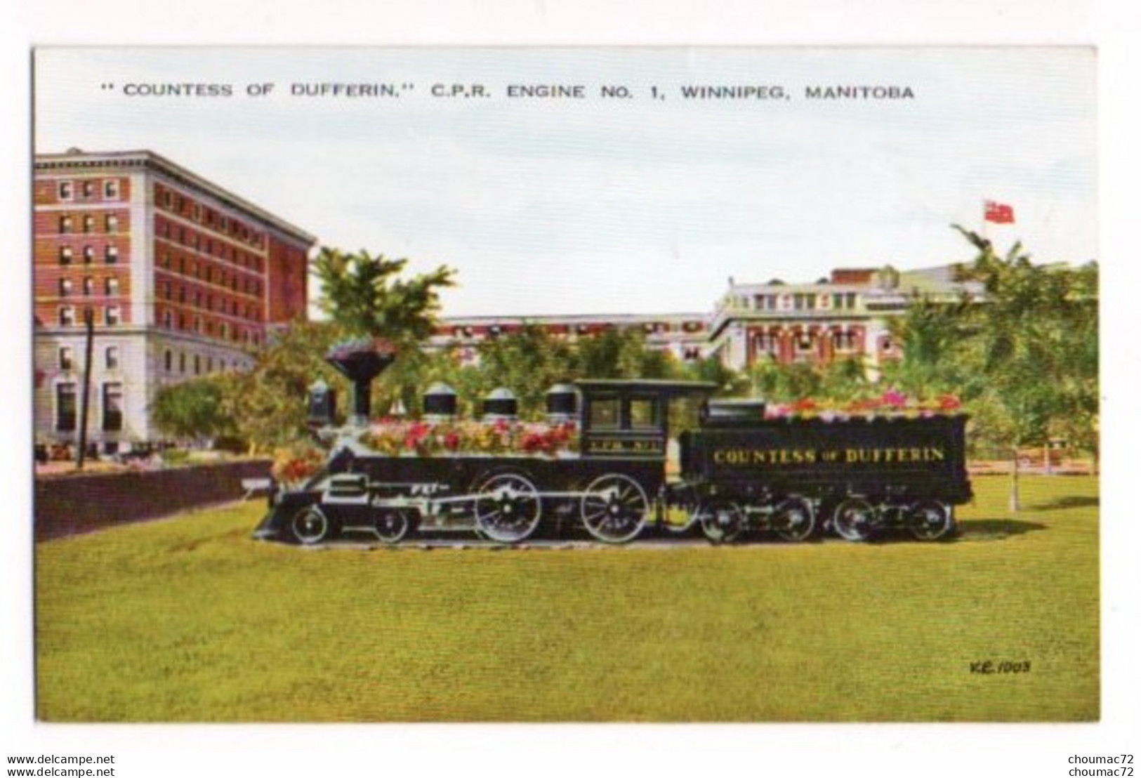 Canada Manitoba 003, Winnipeg, Valentine's, Countess Of Dufferin, CPR Engine NO 1, Train Locomotive - Winnipeg