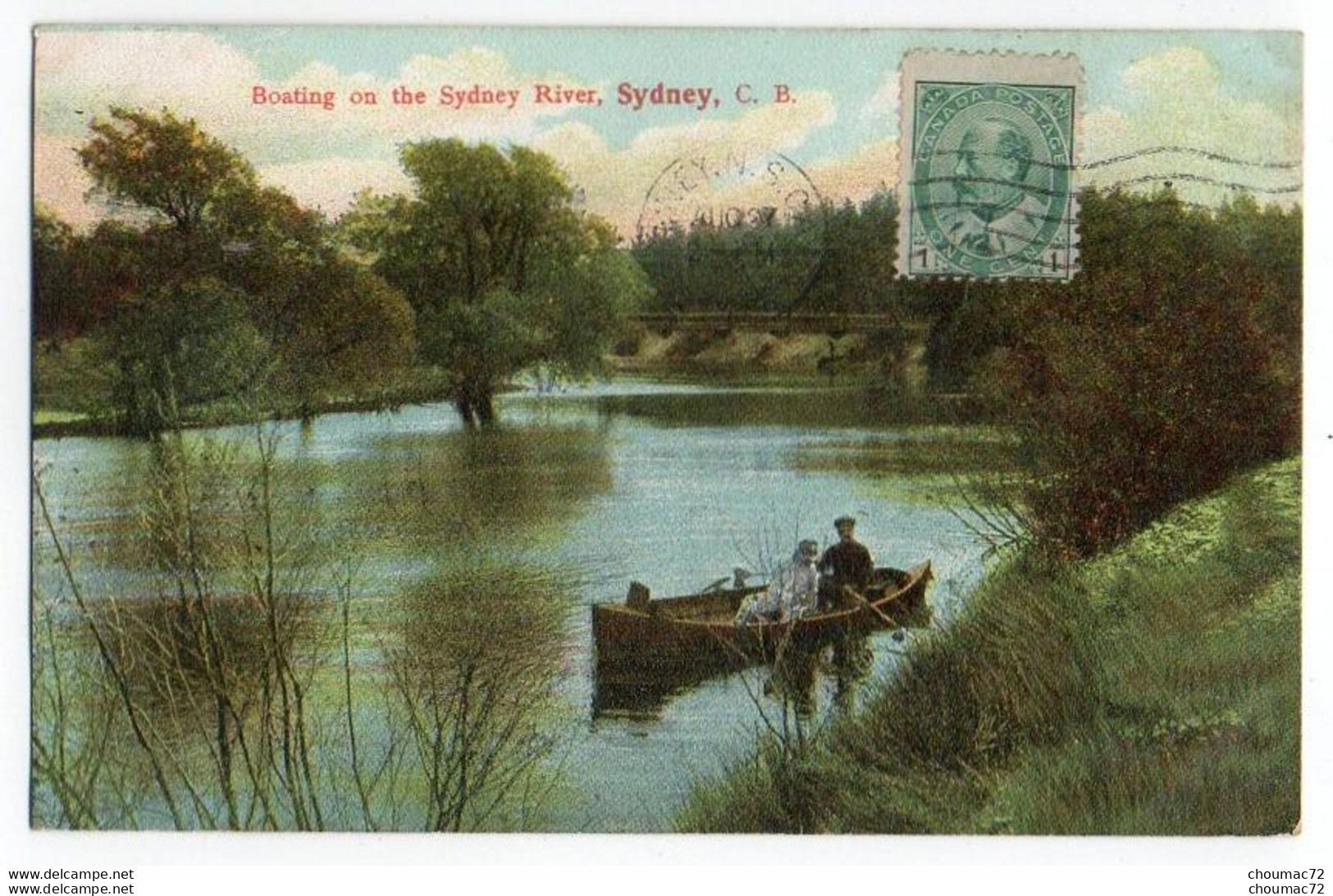 Canada Nova Scotia 007, Sidney, The Cap Breton Post Card A 730 365, Boating On The Sidney River - Autres & Non Classés