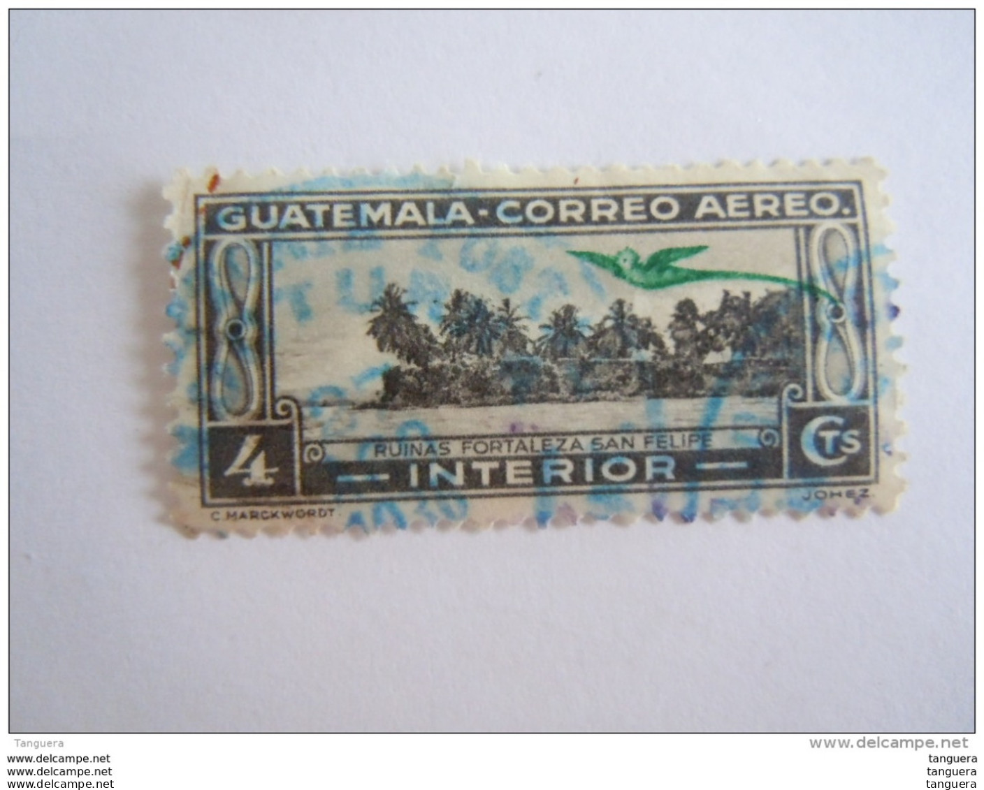 Guatemala 1935-36 Quetzal En Surcharge Vert  Yv Aériens 32 O - Guatemala