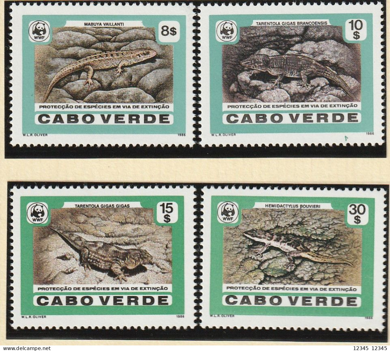 Kaapverdië 1986, Postfris MNH, WWF, Geckos And Skinks - Islas De Cabo Verde