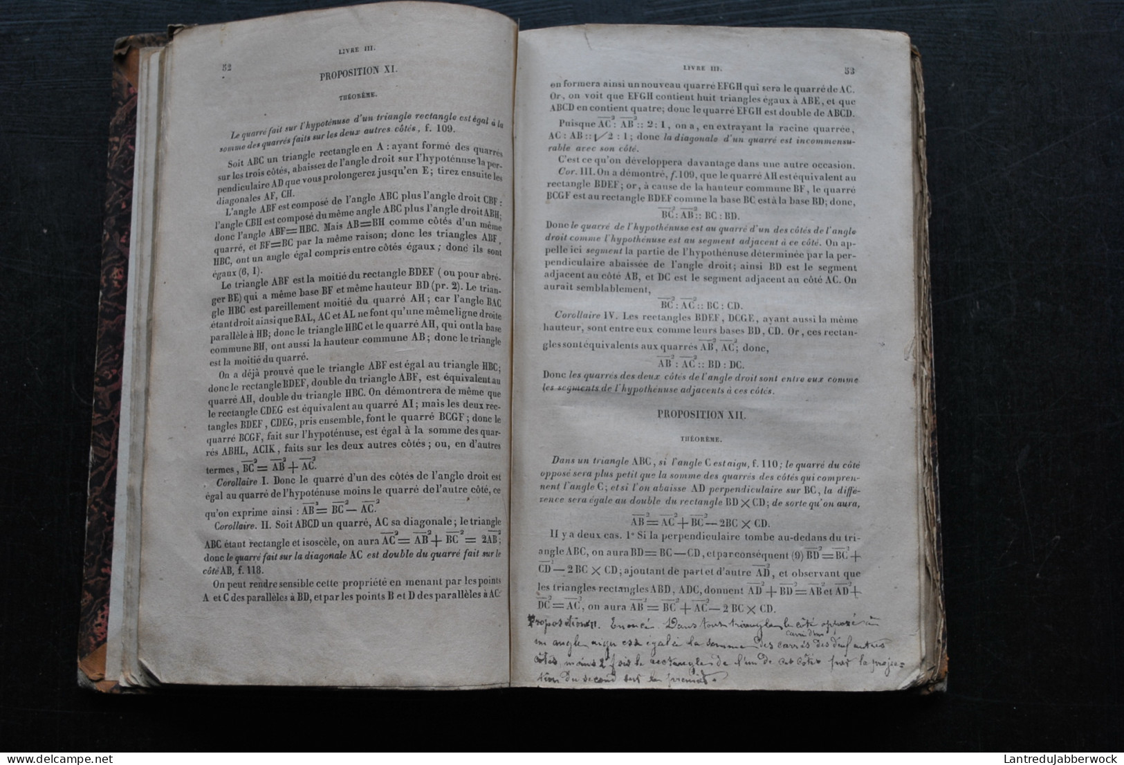 LEGENDRE Eléments De Géométrie Avec Des Notes Suivis D'un Traité De Trigonométrie LANGLET & COMPAGNIE 1837 Table Inédite - 1801-1900