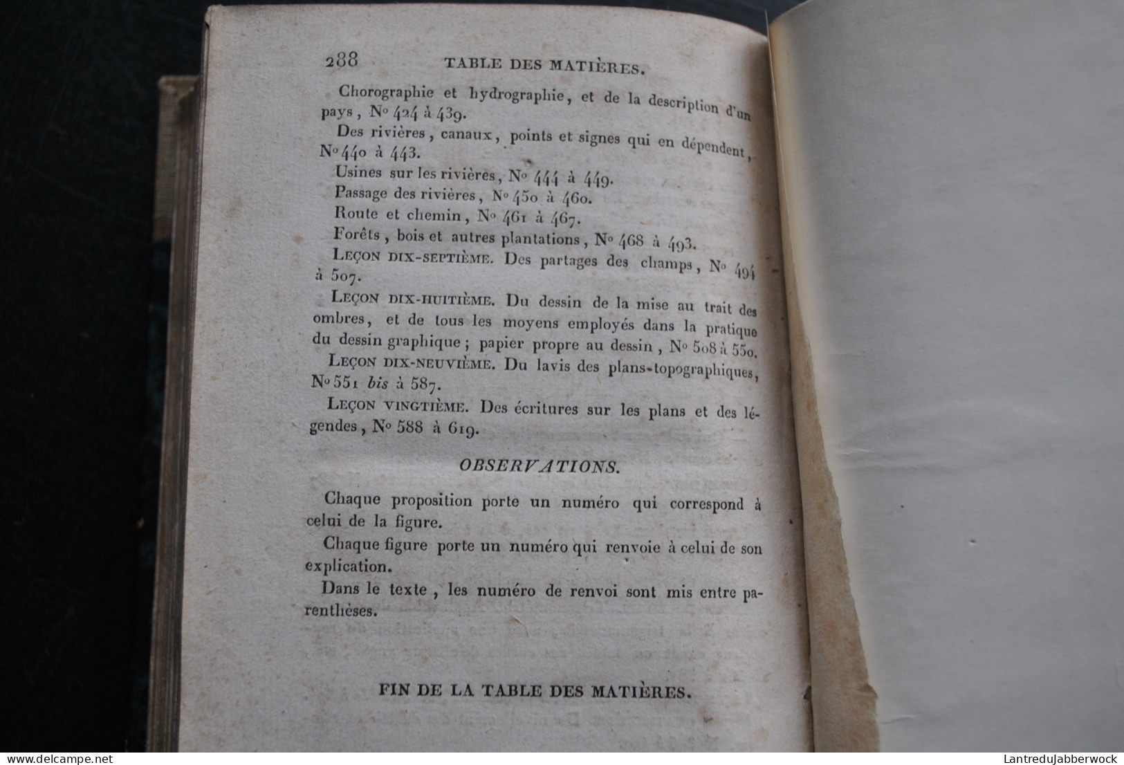 THIOLLET L'art de lever des plans du lavis et du nivellement enseigné en 20 leçons sans le secours de mathématiques 1826