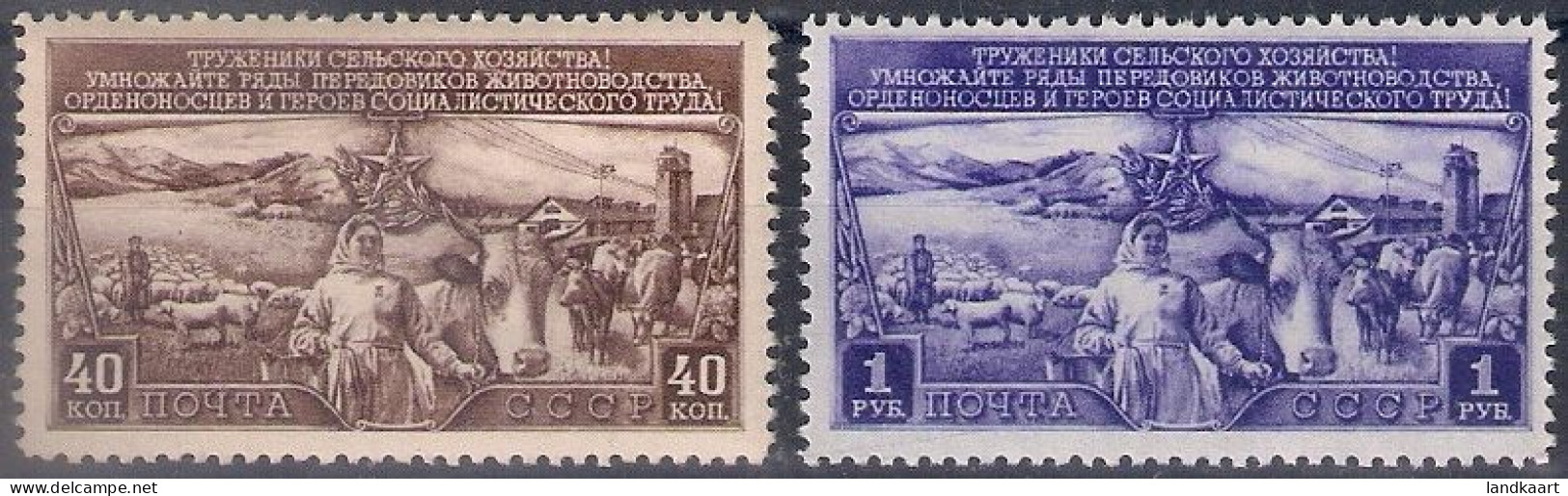 Russia 1949, Michel Nr 1399-1400, MNH OG - Unused Stamps