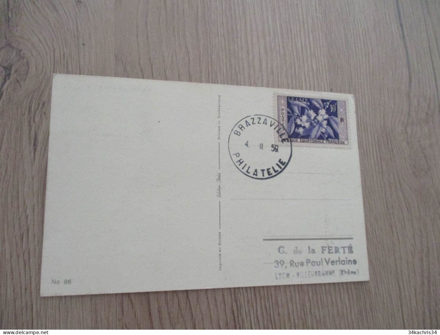 Ga Carte Maximum A.E.F. Afrique équatoriale Française Lion 1959 - Briefe U. Dokumente