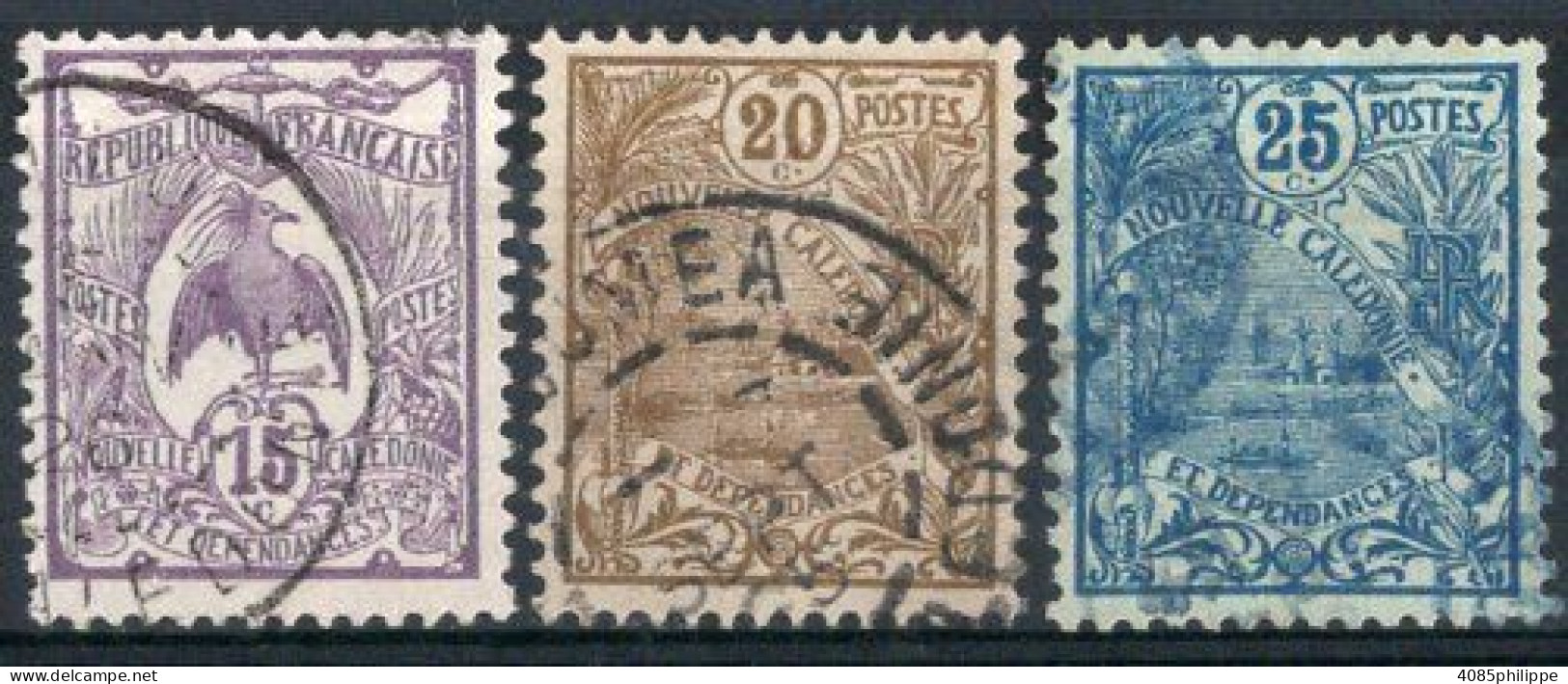 Nvelle CALEDONIE Timbres-Poste N°93 à 95 Oblitérés TB Cote : 3€25 - Gebraucht