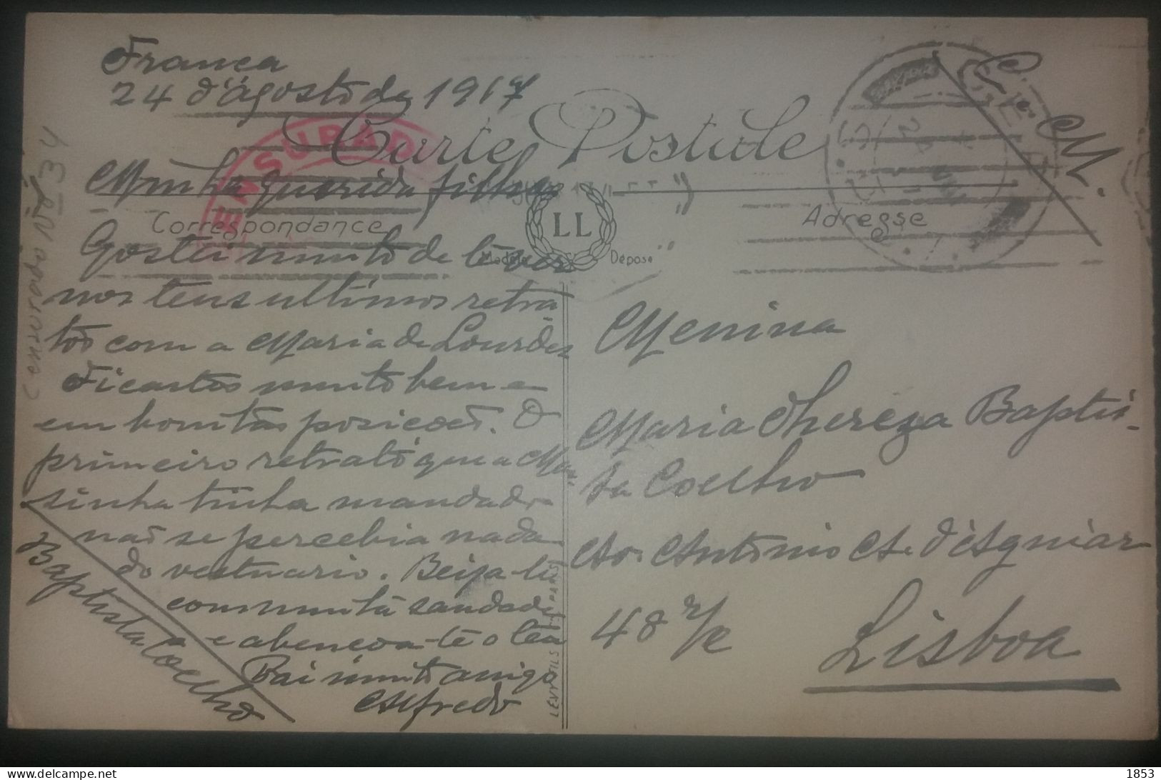 MARCOFILIA - CORREIO MILITAR - WWI - CENSURAS - Postmark Collection