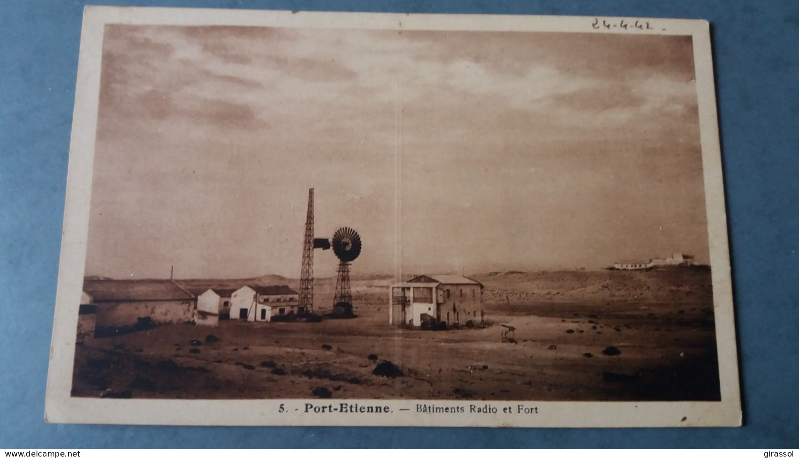 CPA PORT ETIENNE MAURITANIE BATIMENTS RADIO ET FORT 1942 - Mauritanië