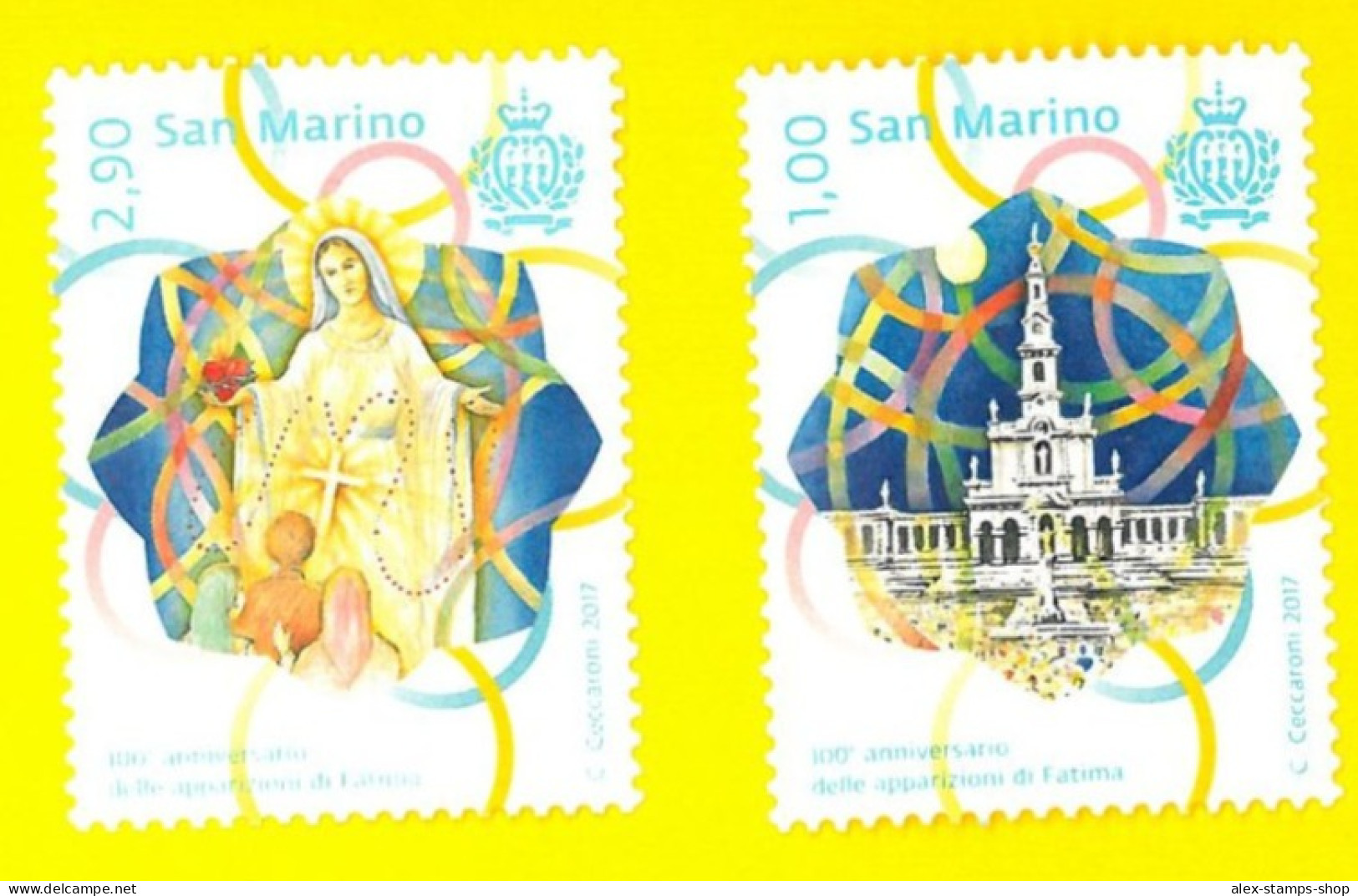 SAN MARINO 2017 CENTENARIO APPARIZIONE DI FATIMA Serie 2 Valori - New Set - Ungebraucht