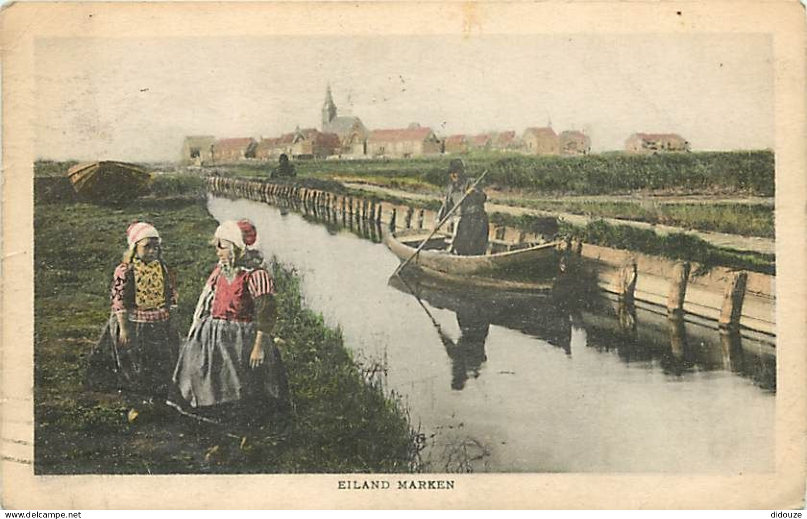 Pays - Pays Bas - Eiland Marken - Enfants - Colorisée - CPA - Oblitération Ronde De 1922 - Voir Scans Recto-Verso - Marken