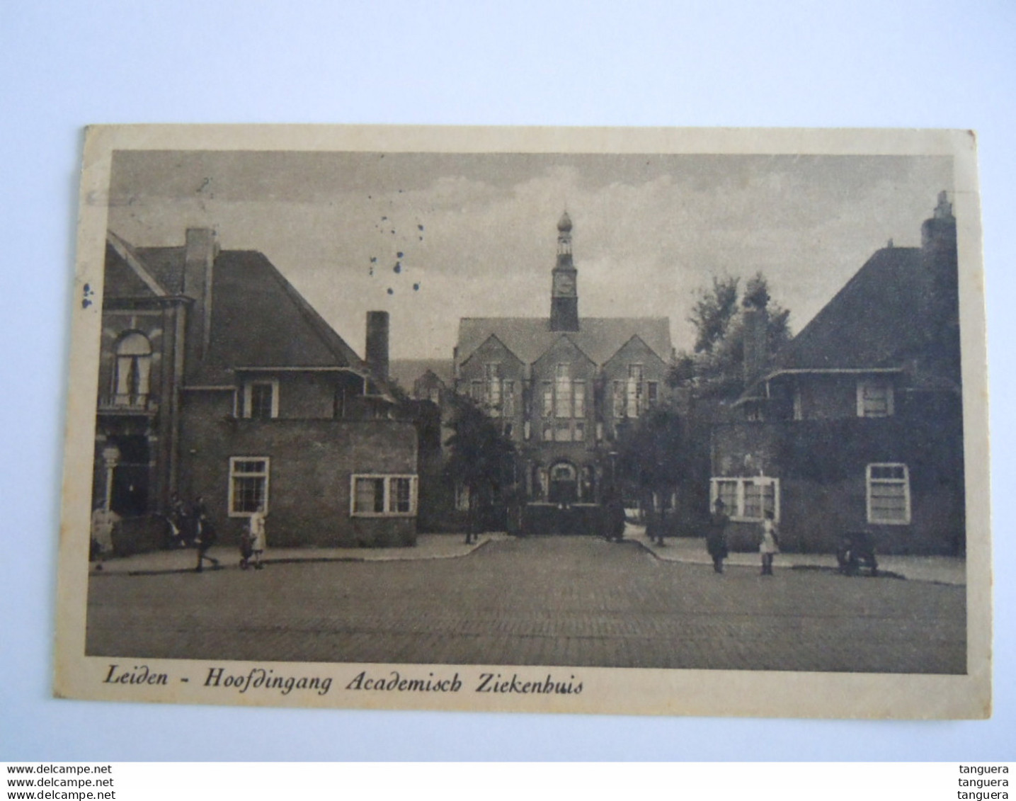 Nederland Leiden Hoofdingang Academisch Ziekenhuis Gelopen 1948 Vlagstempel - Leiden