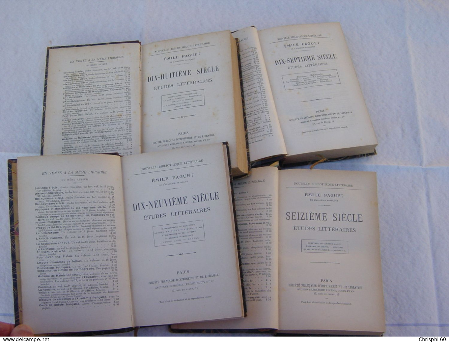 Lot De 4 Livres Anciens études Littéraires - Emile Faguet - - 1801-1900