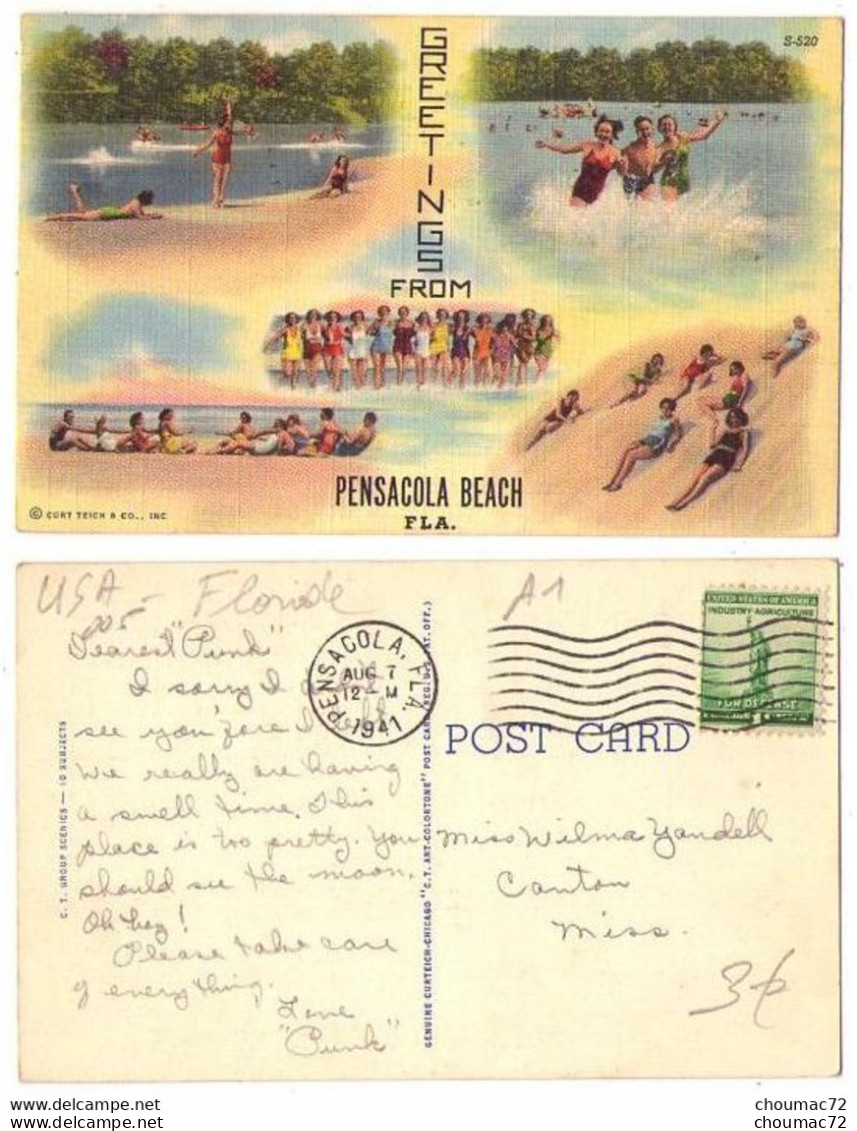 (Etats-Unis) FL 005, Pensacola Beach, Femmes Baigneuses + Flamme Pensacola - Pensacola