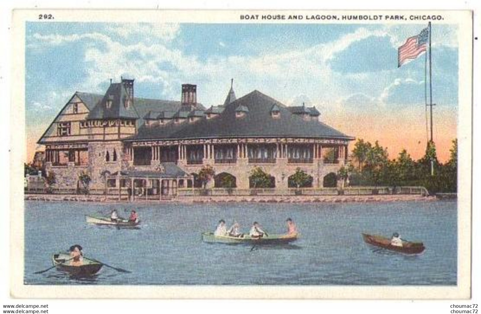 (Etats-Unis) IL 022, Chicago, Max Rigot 292, Boat And Lagoon, Humboldt Park - Chicago