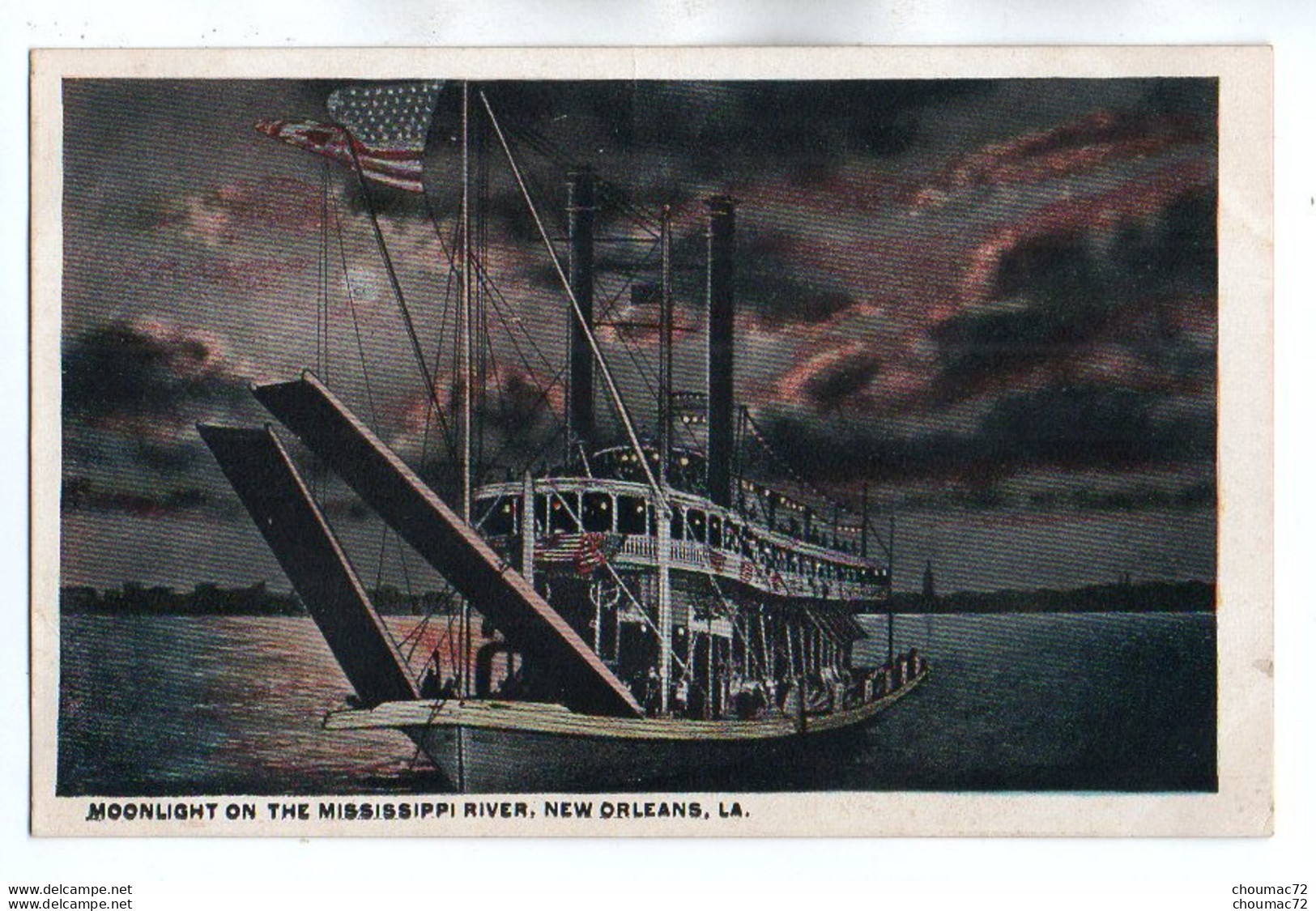 (Etats-Unis) LA Lousiana 010, New Orleans, Moonlight On The Mississippi River - New Orleans