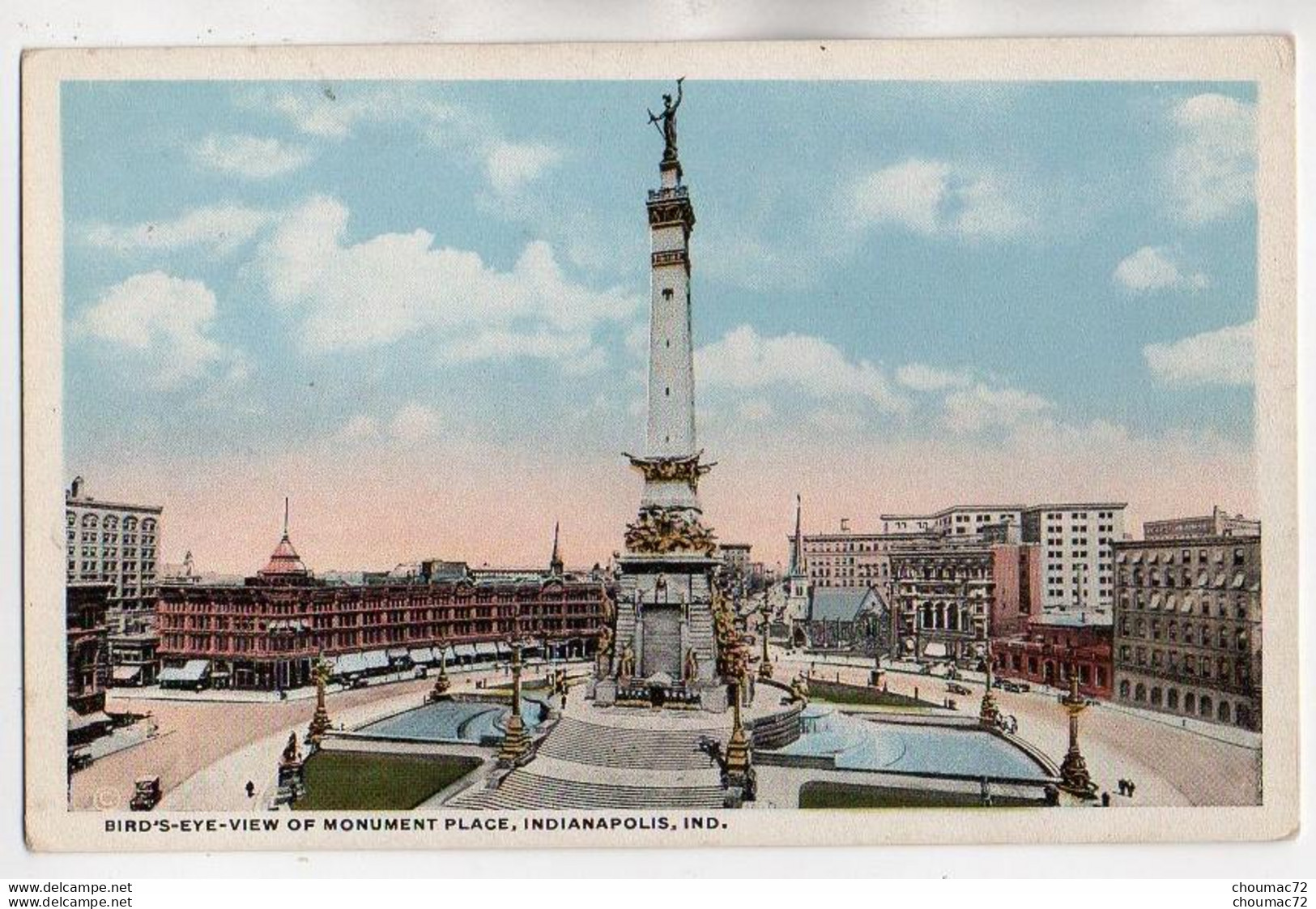 021, Etats-Unis IN Indiana, Indianapolis, Majestic Publishing Co 123, Bird's Eye View Monument Place - Indianapolis