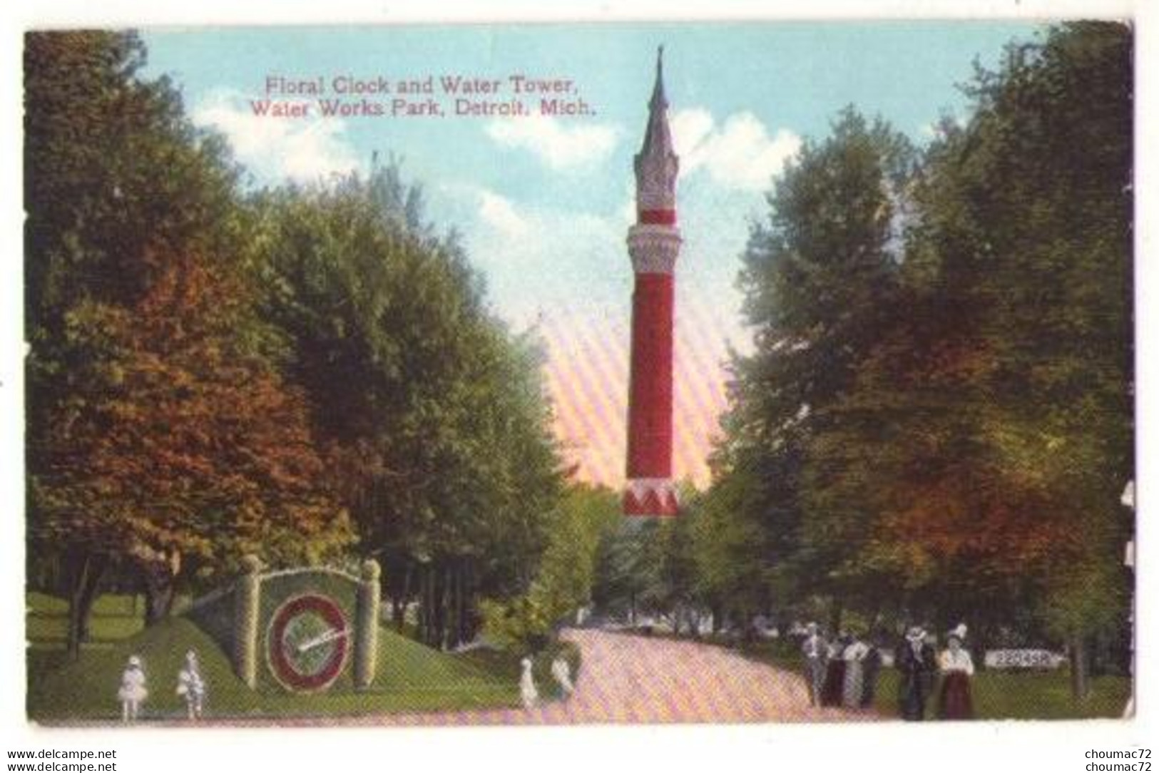 (Etats-Unis) Michigan MI 003, Detroit, Floral Clock And Water Tower, Water Works Park, Château D'eau - Detroit