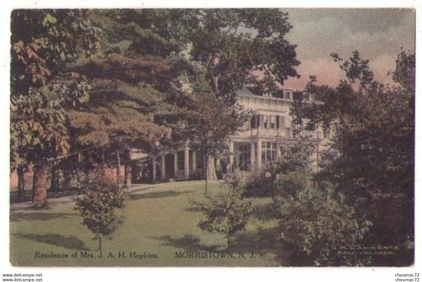 (Etats-Unis) NJ 009, Morristown, GM Lamberts Hand Colored, Residence Of Mrs J A H Hopkins - Andere & Zonder Classificatie