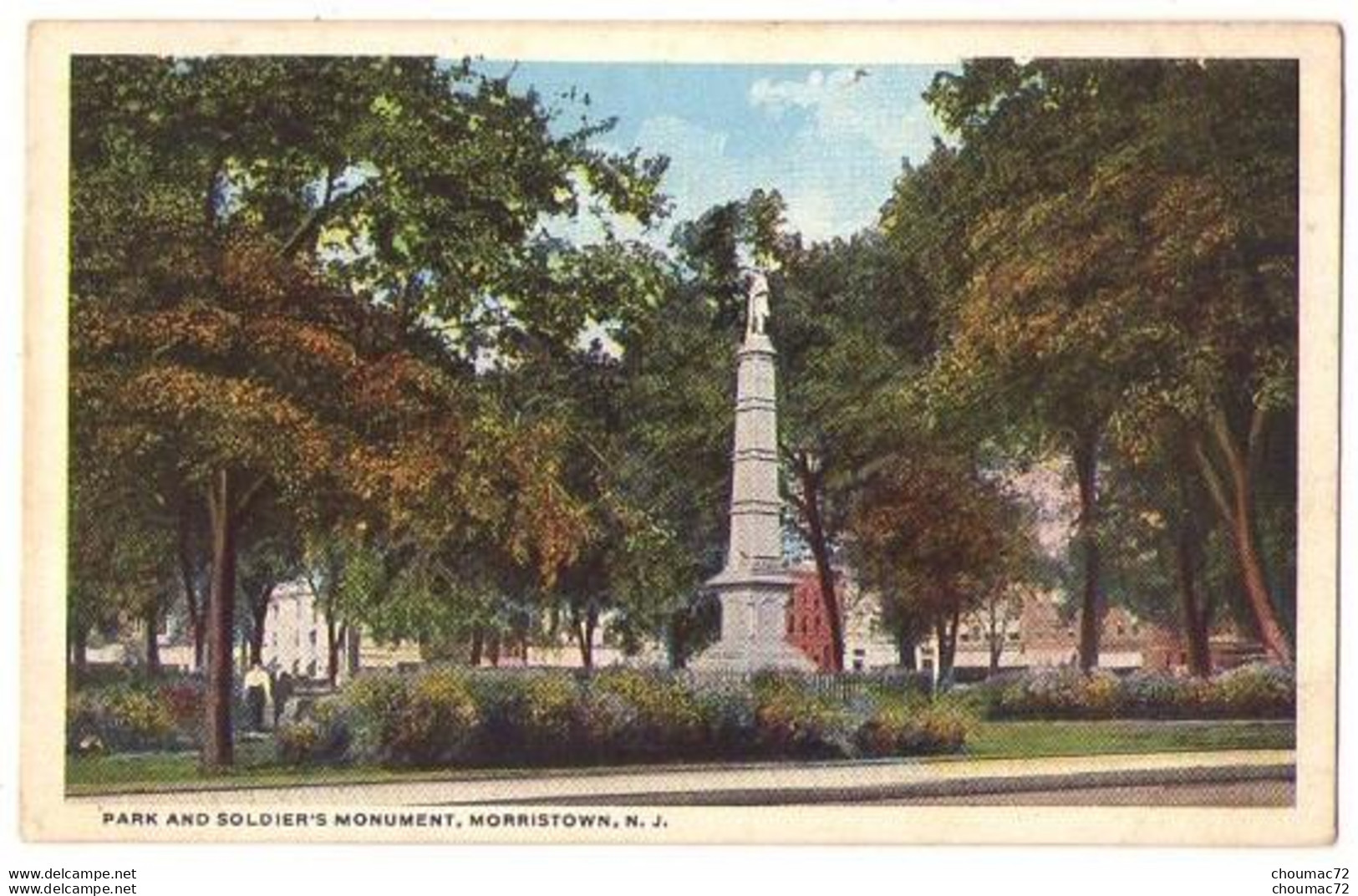 (Etats-Unis) NJ 012, Morristown, Newark 1765, Park And Soldier's Monument - Andere & Zonder Classificatie