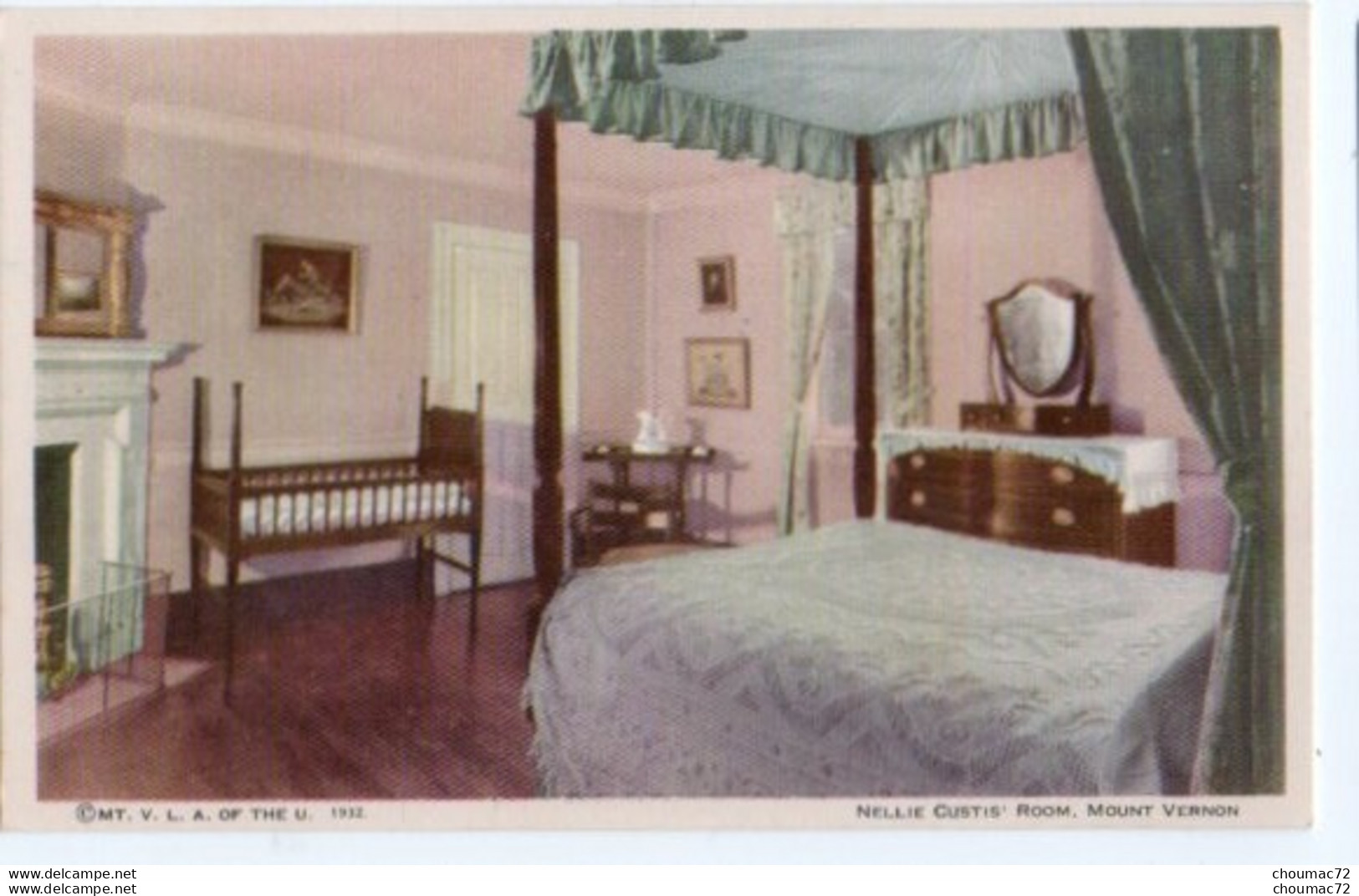 (Etats-Unis) VA - Virginia 002, Mount Vernon, MT V L A Of The U 1932, Nellie Curtis' Room - Autres & Non Classés