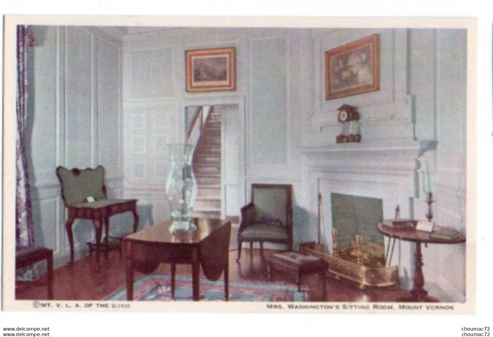 (Etats-Unis) VA - Virginia 008, Mount Vernon, MT V L A Of The U 1932, Mrs Washington's Sitting Room - Autres & Non Classés