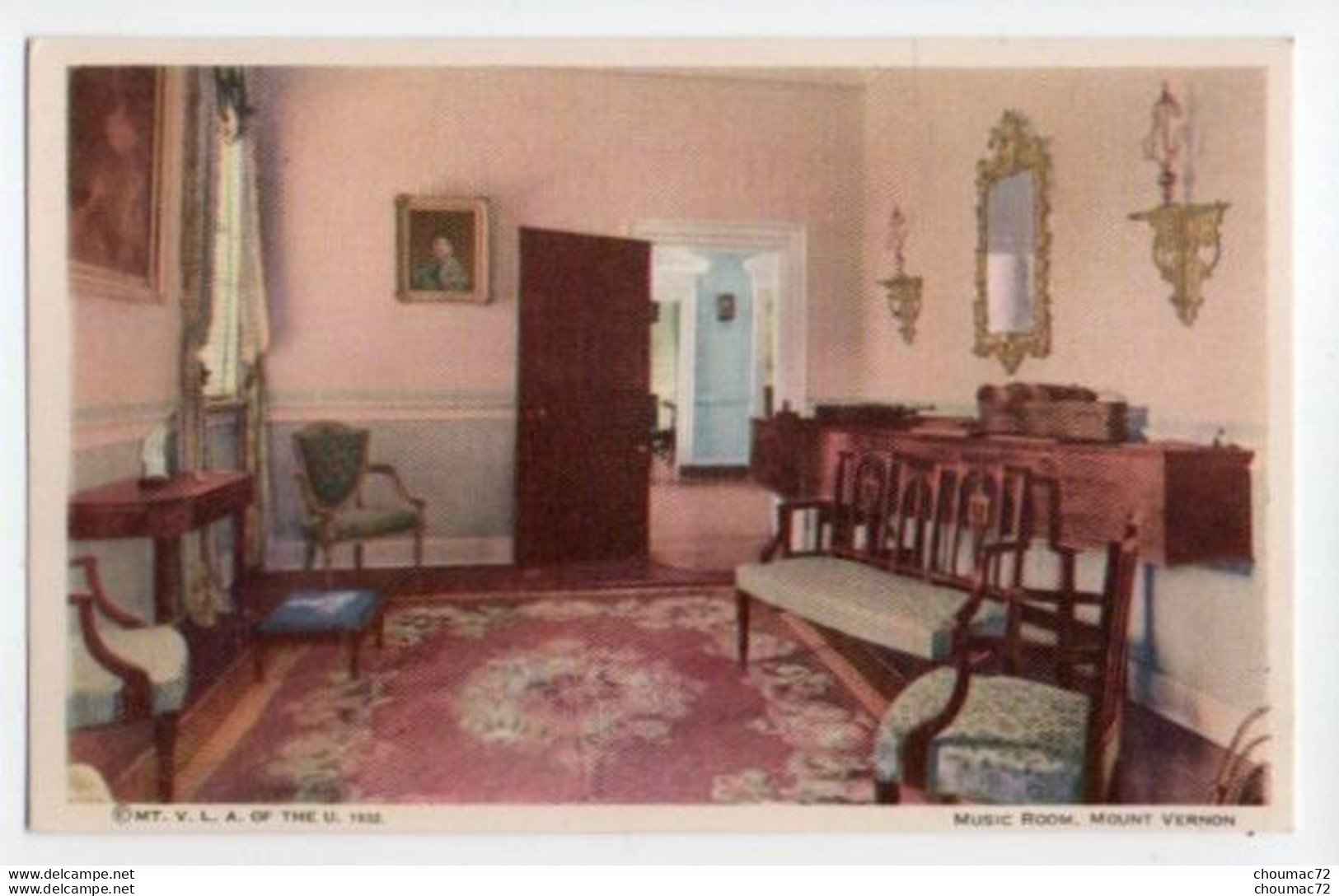 (Etats-Unis) VA - Virginia 009, Mount Vernon, MT V L A Of The U 1932, Music Room - Sonstige & Ohne Zuordnung