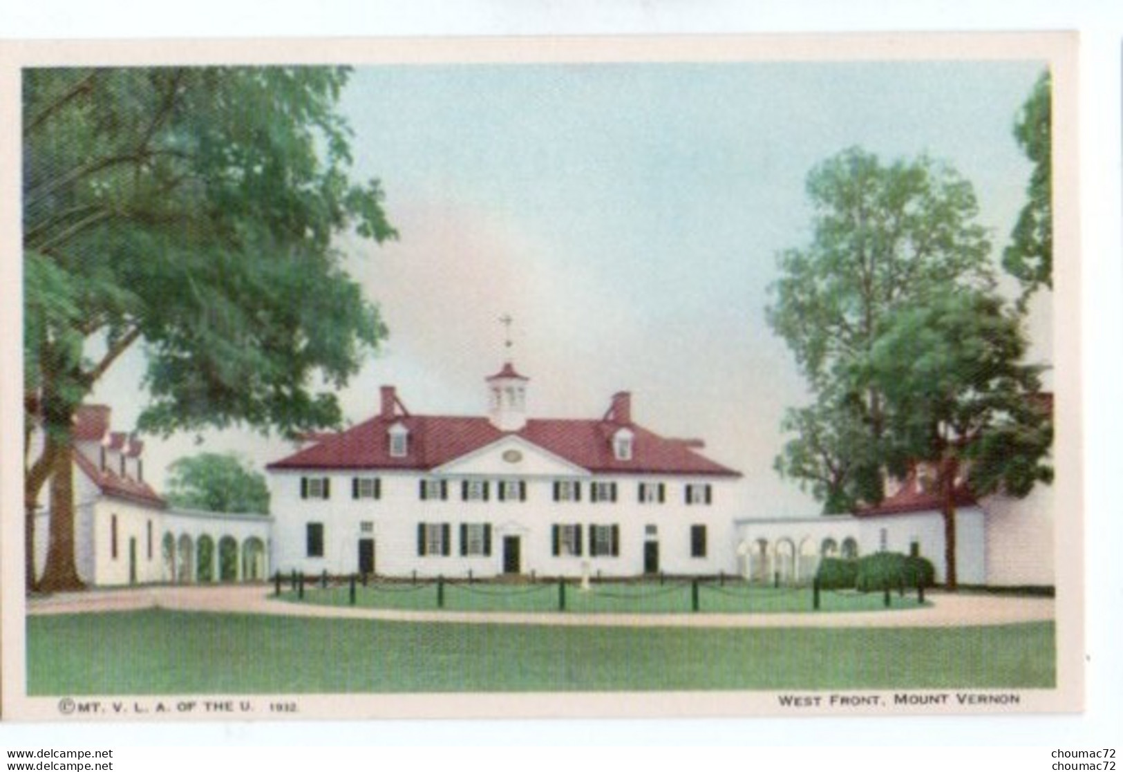 (Etats-Unis) VA - Virginia 014, Mount Vernon, MT V L A Of The U 1932, West Front - Autres & Non Classés