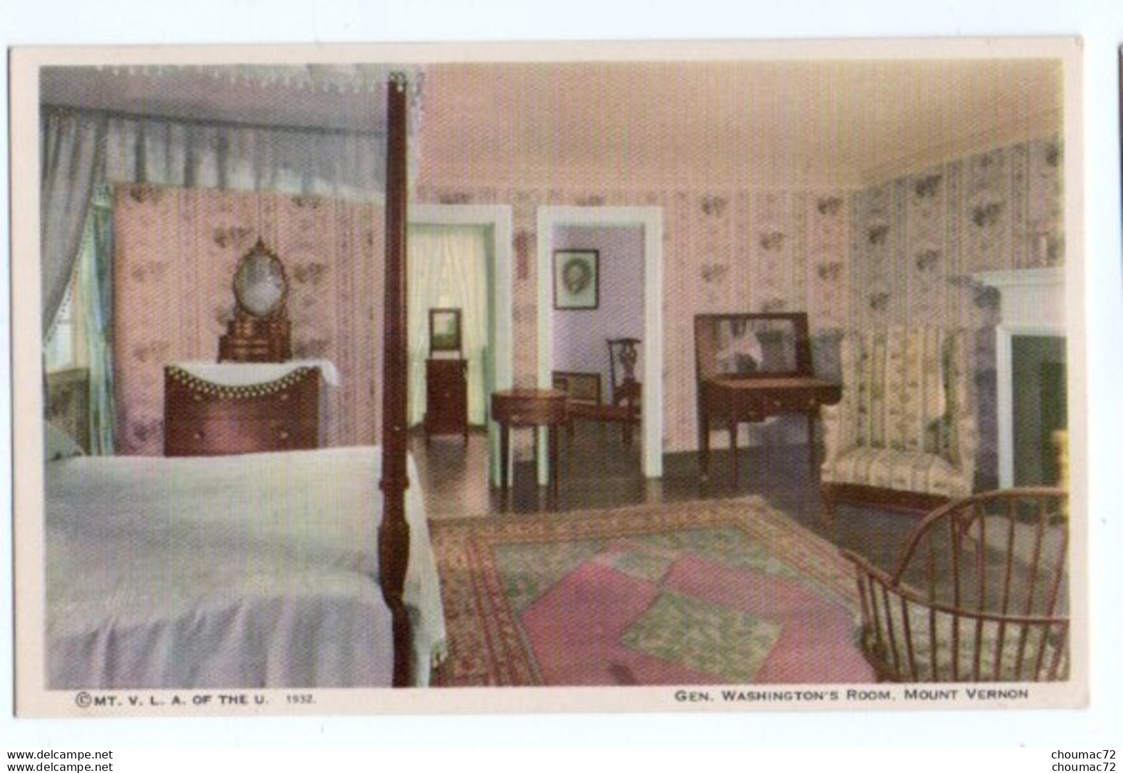 (Etats-Unis) VA - Virginia 016, Mount Vernon, MT V L A Of The U 1932, Gen Washington's Room - Otros & Sin Clasificación