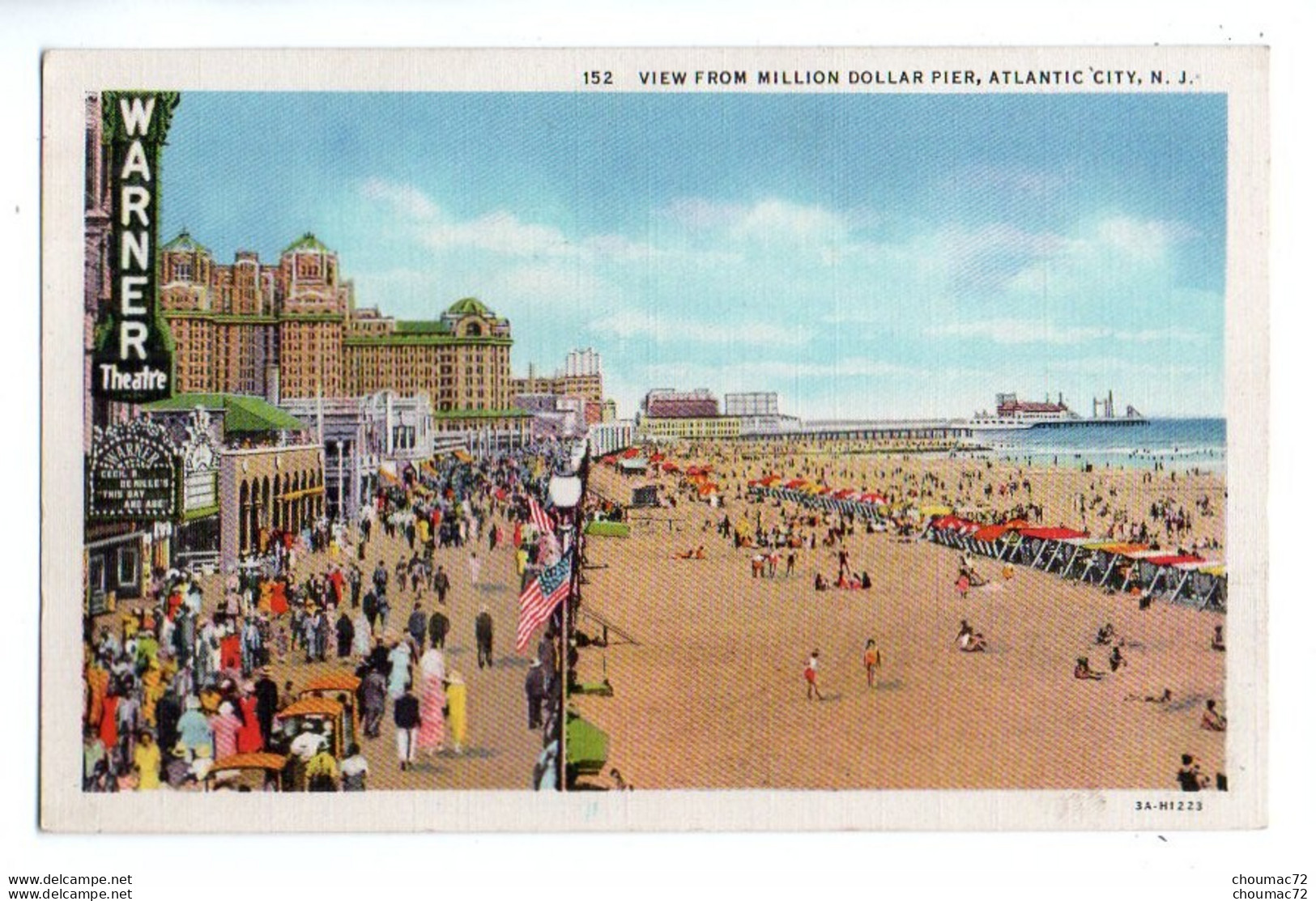 (Etats-Unis) NJ 015, Atlantic City, Art-Colortone 152, View From Million Dollar Pier - Atlantic City