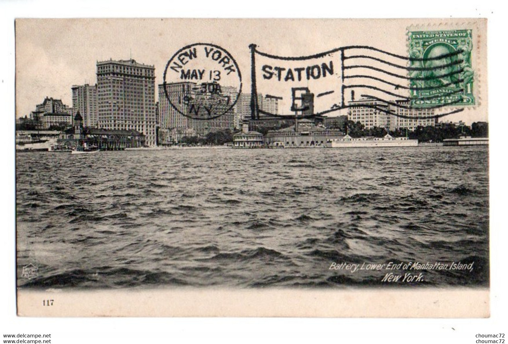 (Etats-Unis) NY 144, New York, Leighton Co 117, Battery Lower End Of Manhattan Island, Dos Non Divisé - Manhattan