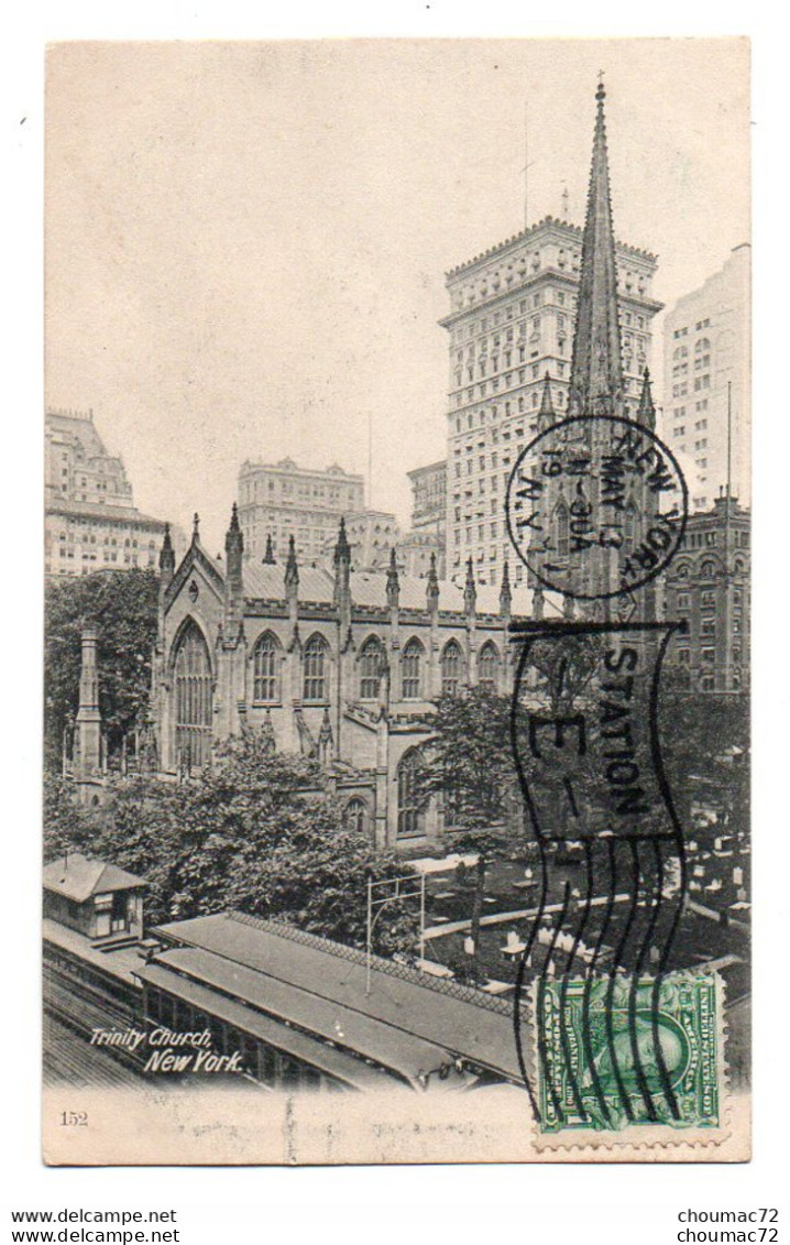 (Etats-Unis) NY 162, New York, Leighton Co 152, Tinity Church, Dos Non Divisé - Églises