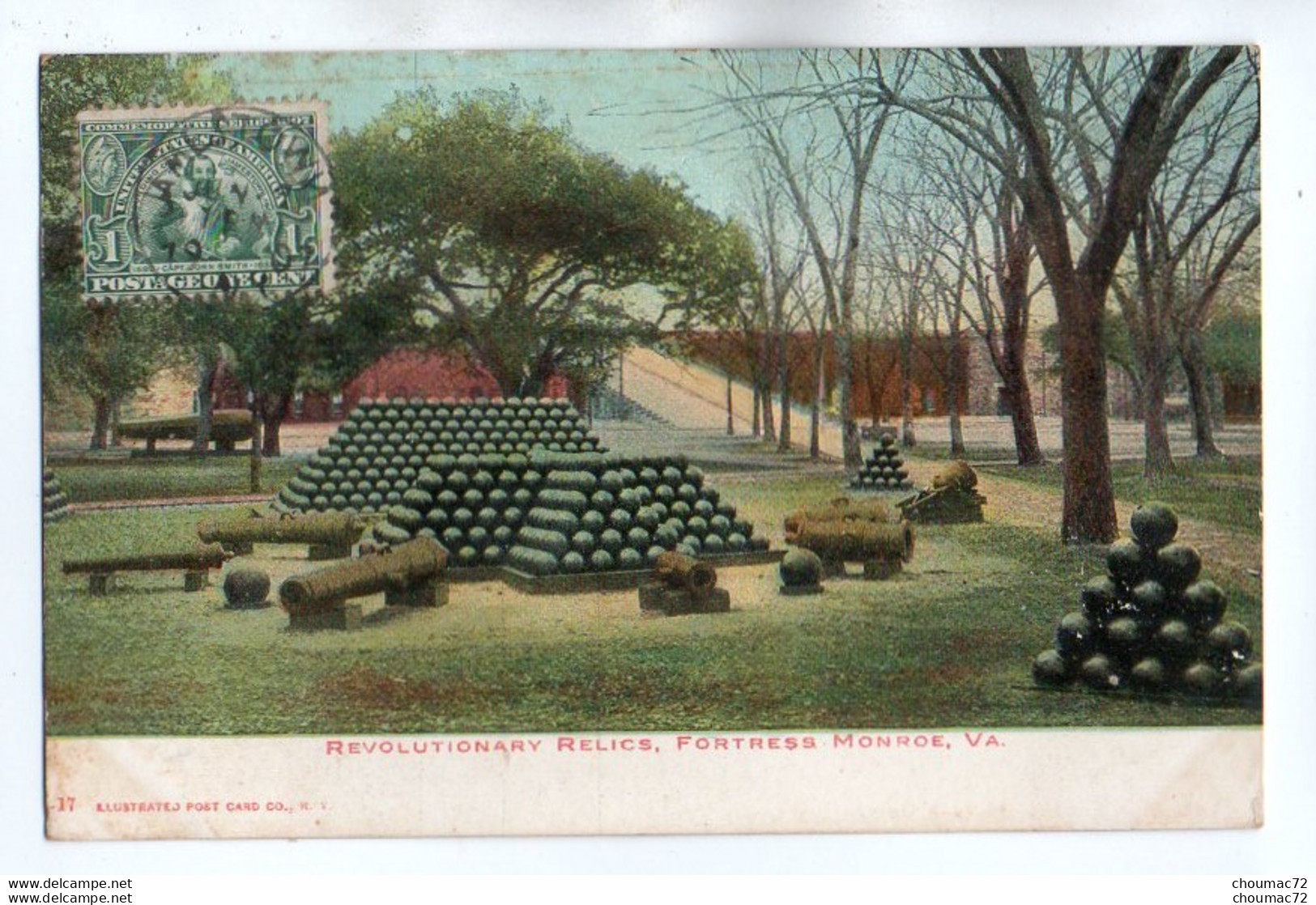 (Etats-Unis) VA - Virginia 024, Fortress Monroe, Post Card A-17, Revolutionary Relics, Dos Non Divisé - Hampton