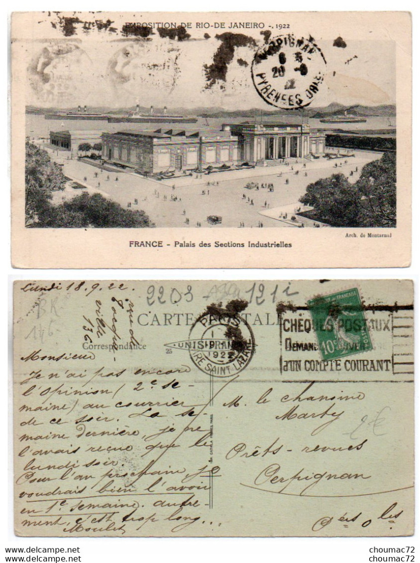 (Brésil) 146, Rio De Janeiro, Expositon 1922, France, Palais Des Sections Industrielles, état - Rio De Janeiro