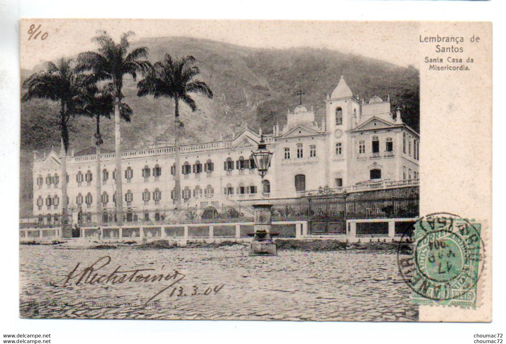 (Brésil) 154, Sao Paulo, Lembrança De Santos, Bazar De Paris, Santa Casa Da Misericordia - São Paulo